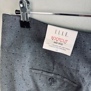 Elle Mid Rise Dotted Bootcut Pant NWT Size 14